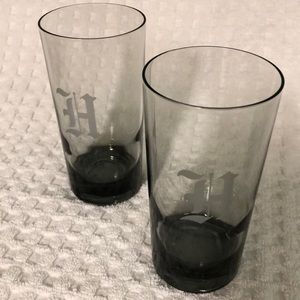 Vintage Monogram Drinking Glasses “H”